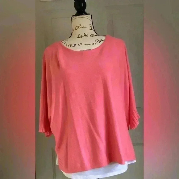 NWT Vila Milano Peach Pink boxy Boatneck Super Soft Pullover Sweater Small - Picture 1 of 8